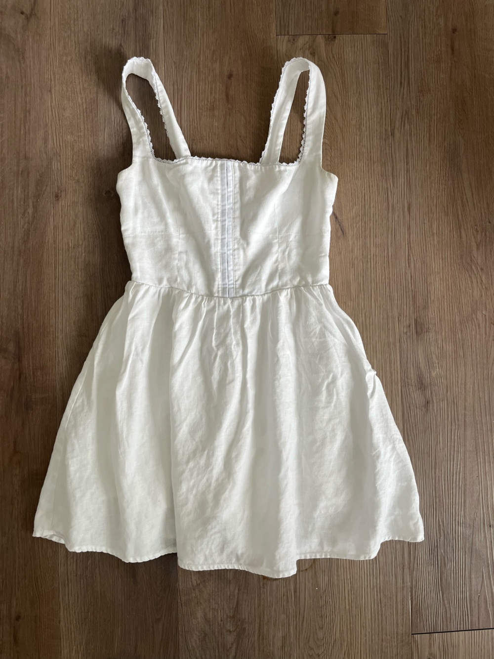 Reformation Sheri White Linen Blend Dress, Size 4